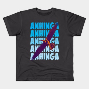 Anhinga in flight Kids T-Shirt